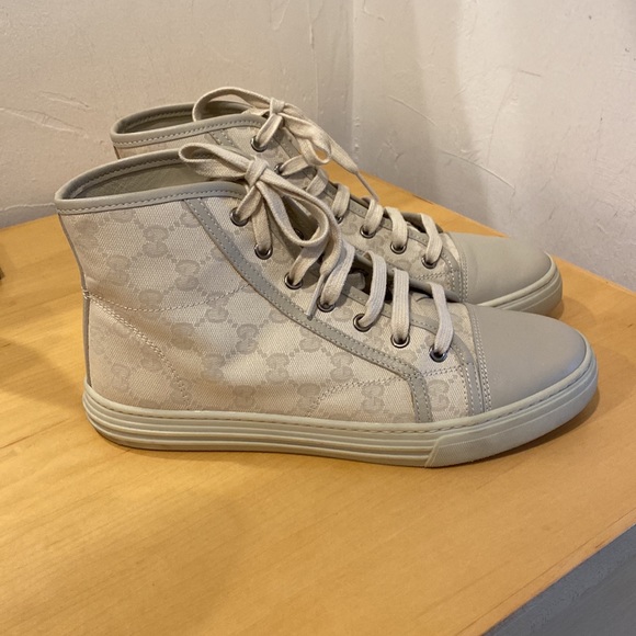 Authentic Gucci GG Canvas & Leather high top sneaker - Picture 2 of 4